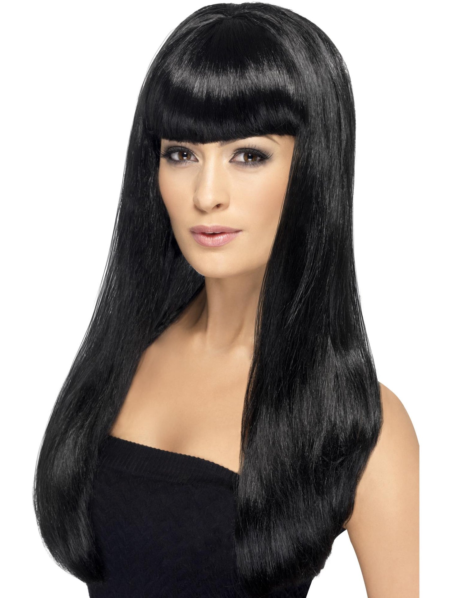 Babelicious Long Straight Wig with Fringe - Black