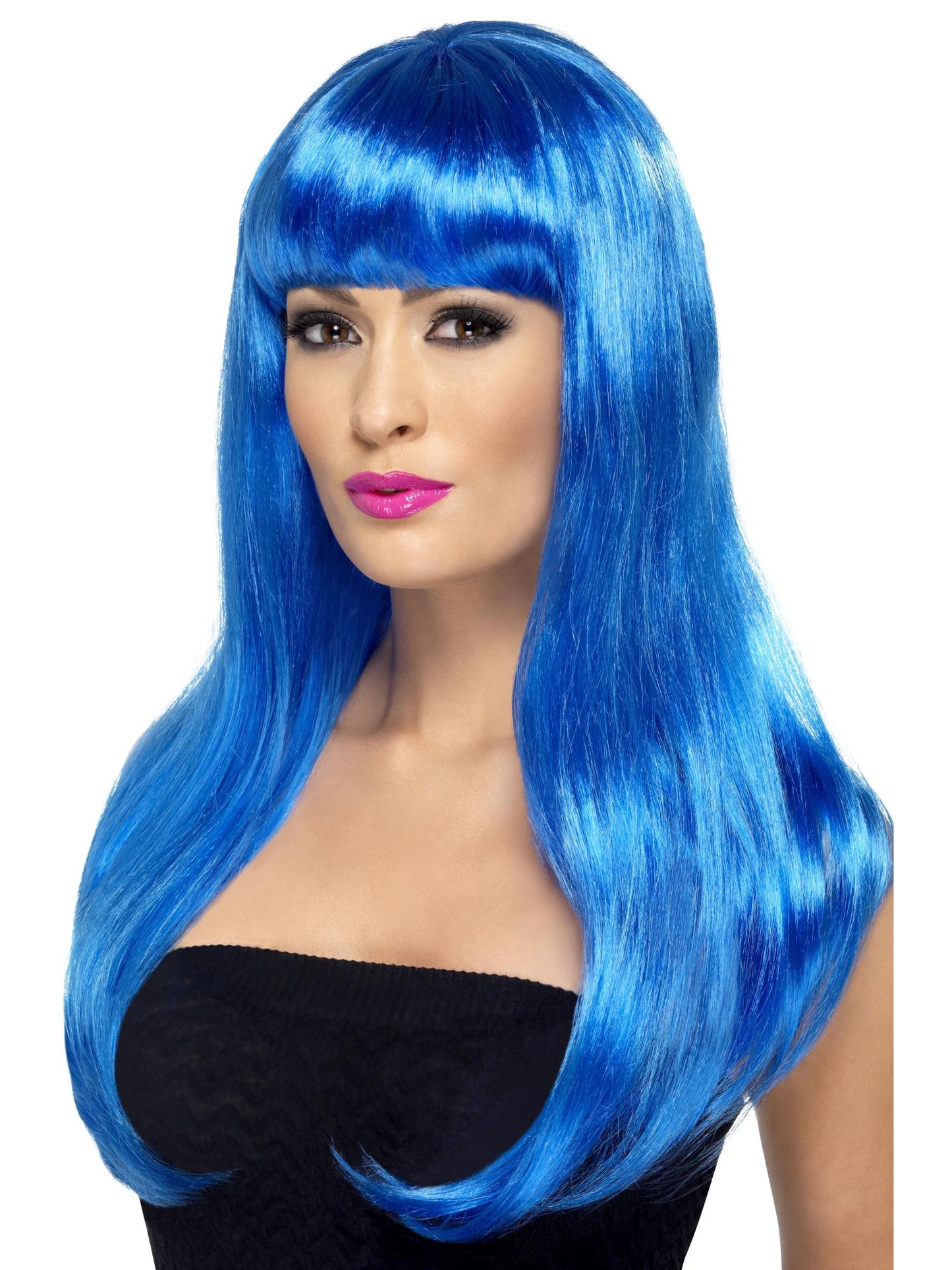 Babelicious Long Straight Wig with Fringe - Blue