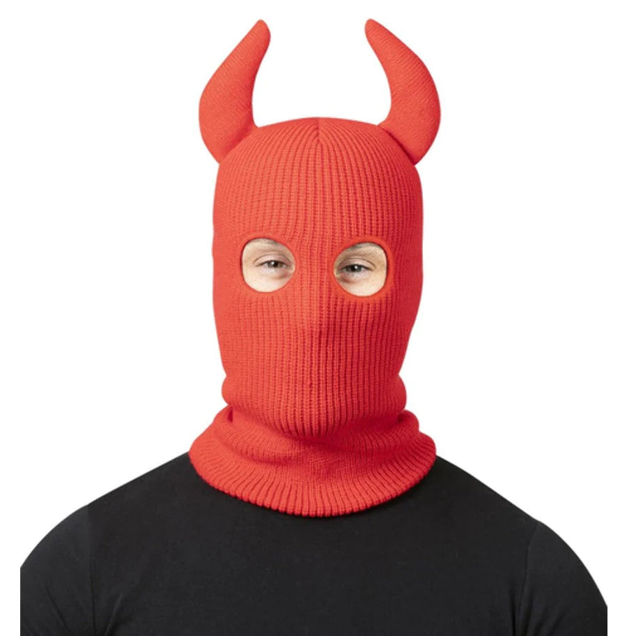 Pasamontañas del diablo con cuernos
