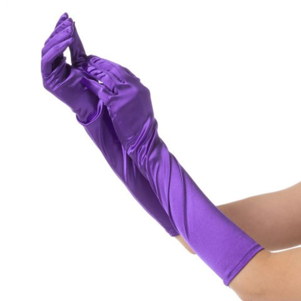 Long Satin Gloves - Purple - Jessica Rabbit Style