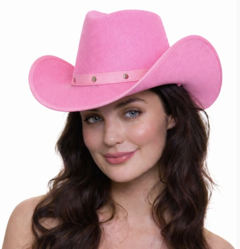 Texan Cowboy Hat - Baby Pink DISCON