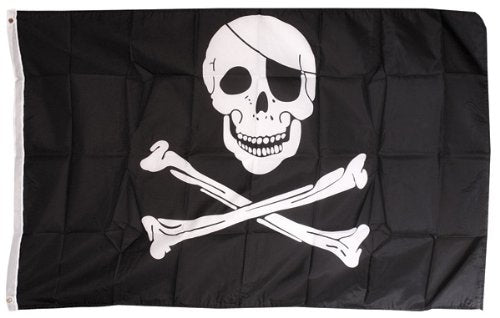 Bandera pirata 5'x3' - Bandera de tamaño completo