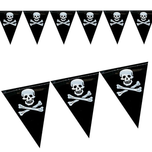 Pirate Bunting 7m - Skull & Crossbones Flag String