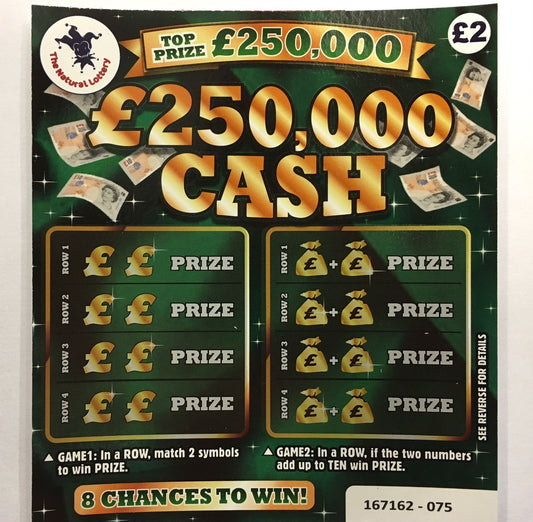 Tarjetas rasca y gana de billetes de lotería de broma