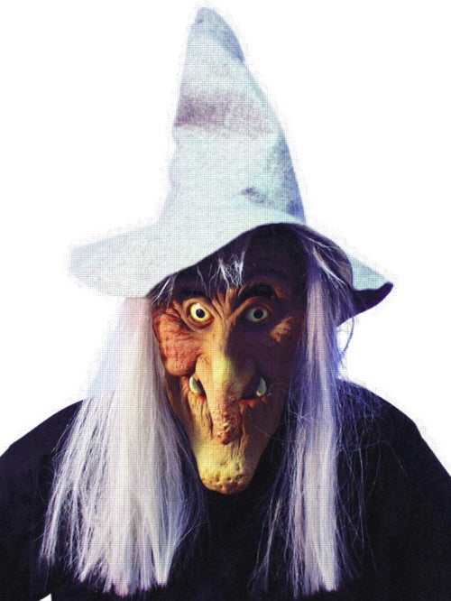 Máscara de bruja w. Sombrero y pelo