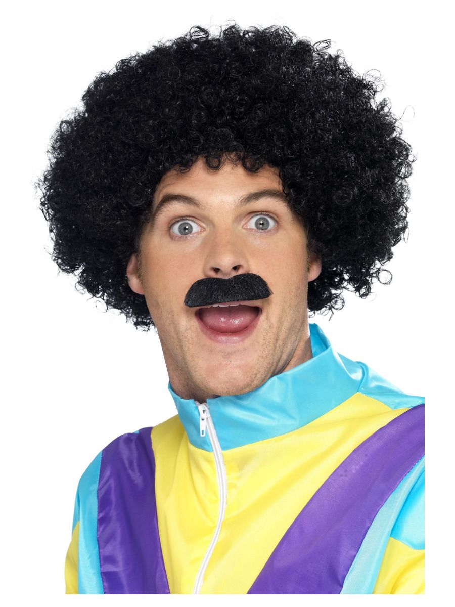 Kit Scouser - Peluca y bigote negros