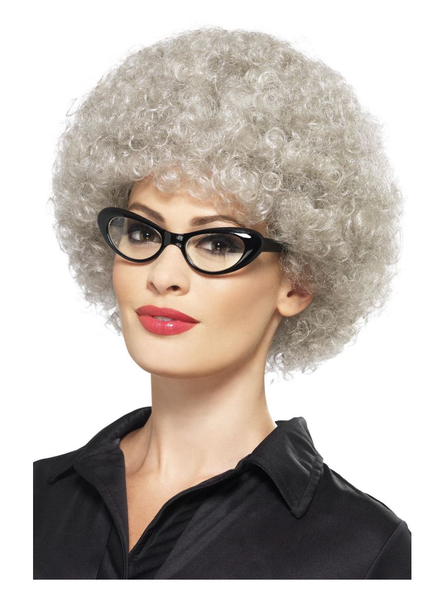 Peluca rizada Granny - Gris