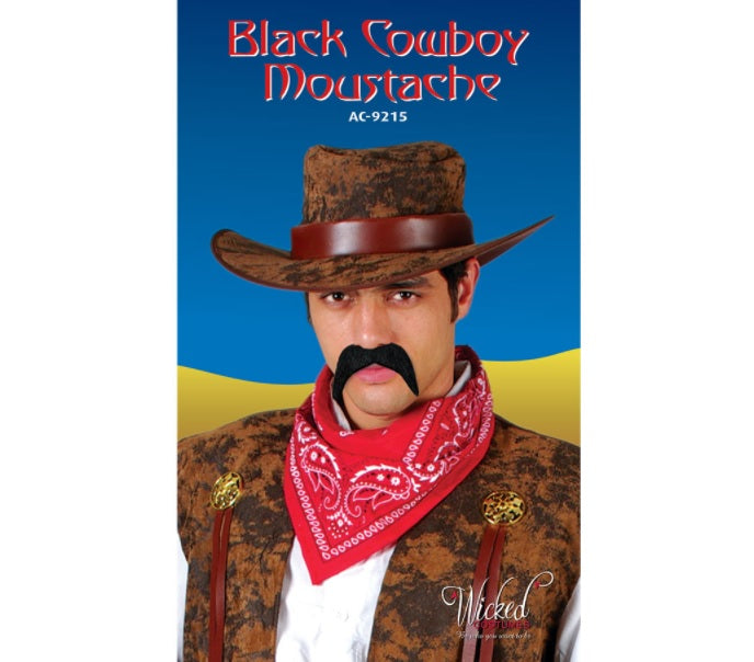 Setenta/Western Años 70 Estilo años 60 Bigote Tash Negro