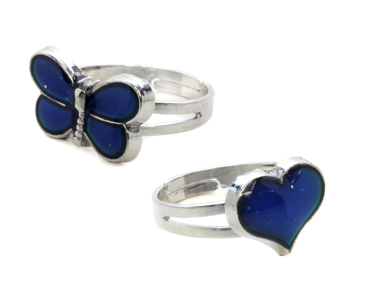 Anillo de humor de corazones, dinosaurios y mariposas ~ Ajustable