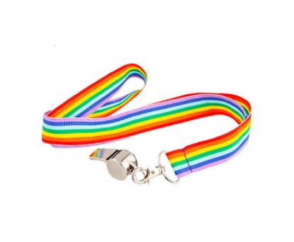 Silbato arcoíris en cordón