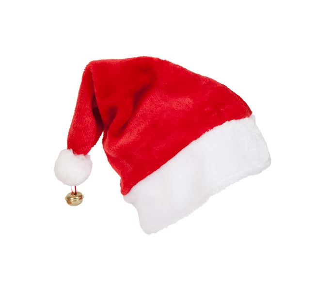 Gorro de Papá Noel de lujo - Felpa con. cascabel
