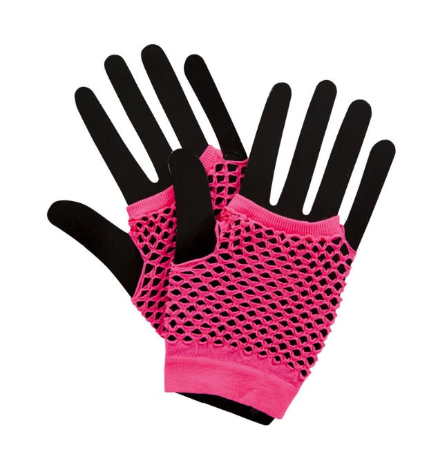 Guantes de rejilla neón - Rosa