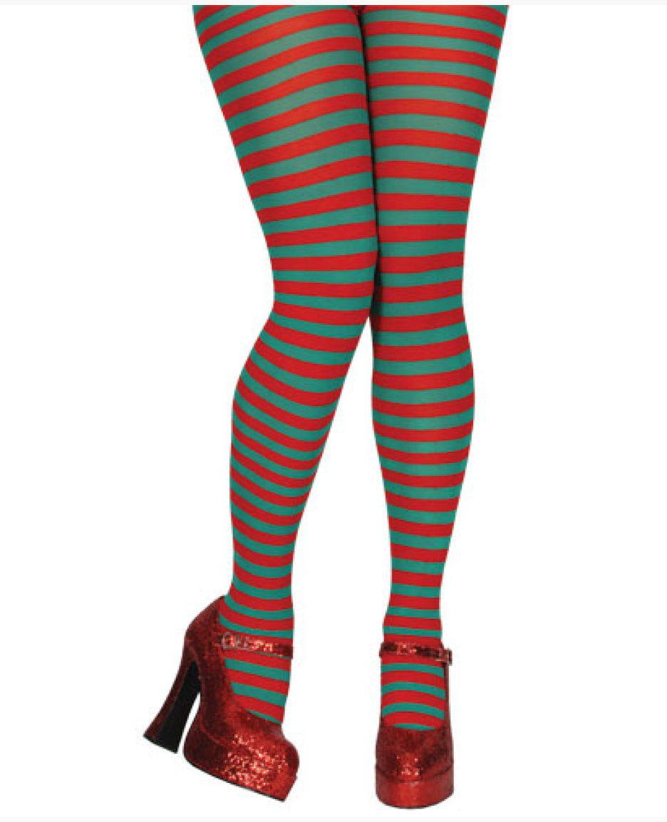 Medias de rayas rojas/verdes