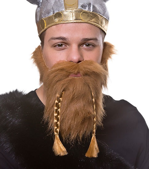 Peluca y Barba de Vikingo Marró para Adulto