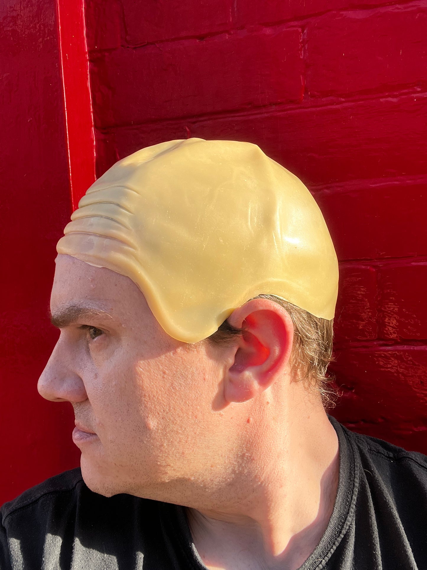 Skinhead en caoutchouc latex - Casquette de tête d'homme chauve Oncle Fester