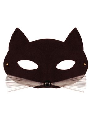 Cat Mask with Whiskers - Black Wicked