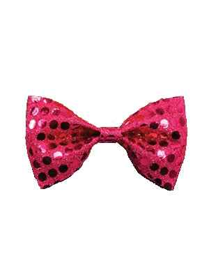 Sequin Bow Tie - Pink