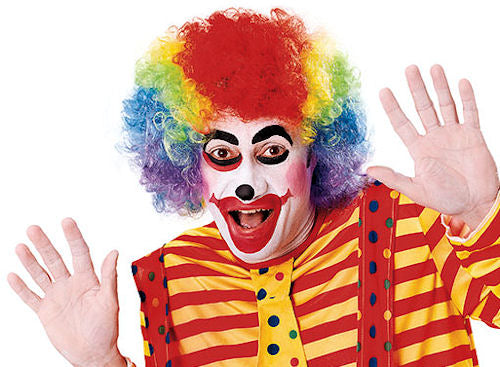 Peluca Payaso Afro Pop - Arco Iris Multicolor