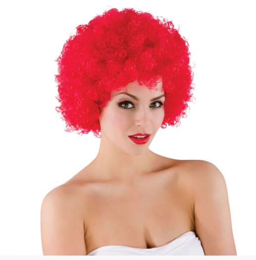 Perruque Afro Pop Clown - Rouge
