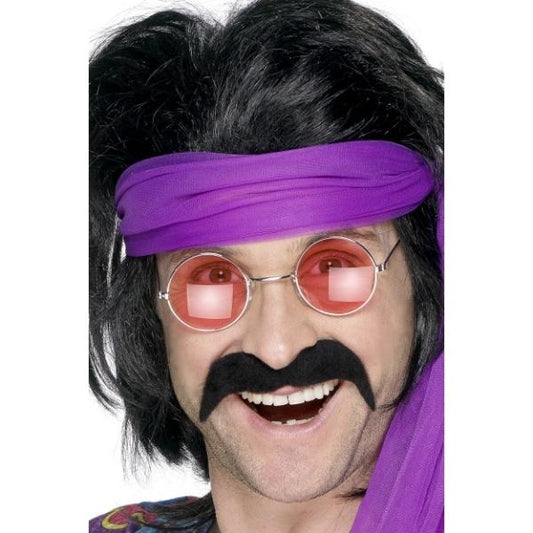 Seventies/Western 70s 60s Style Tash Moustache Black
