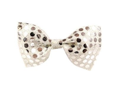 Pajarita con lentejuelas - Plata