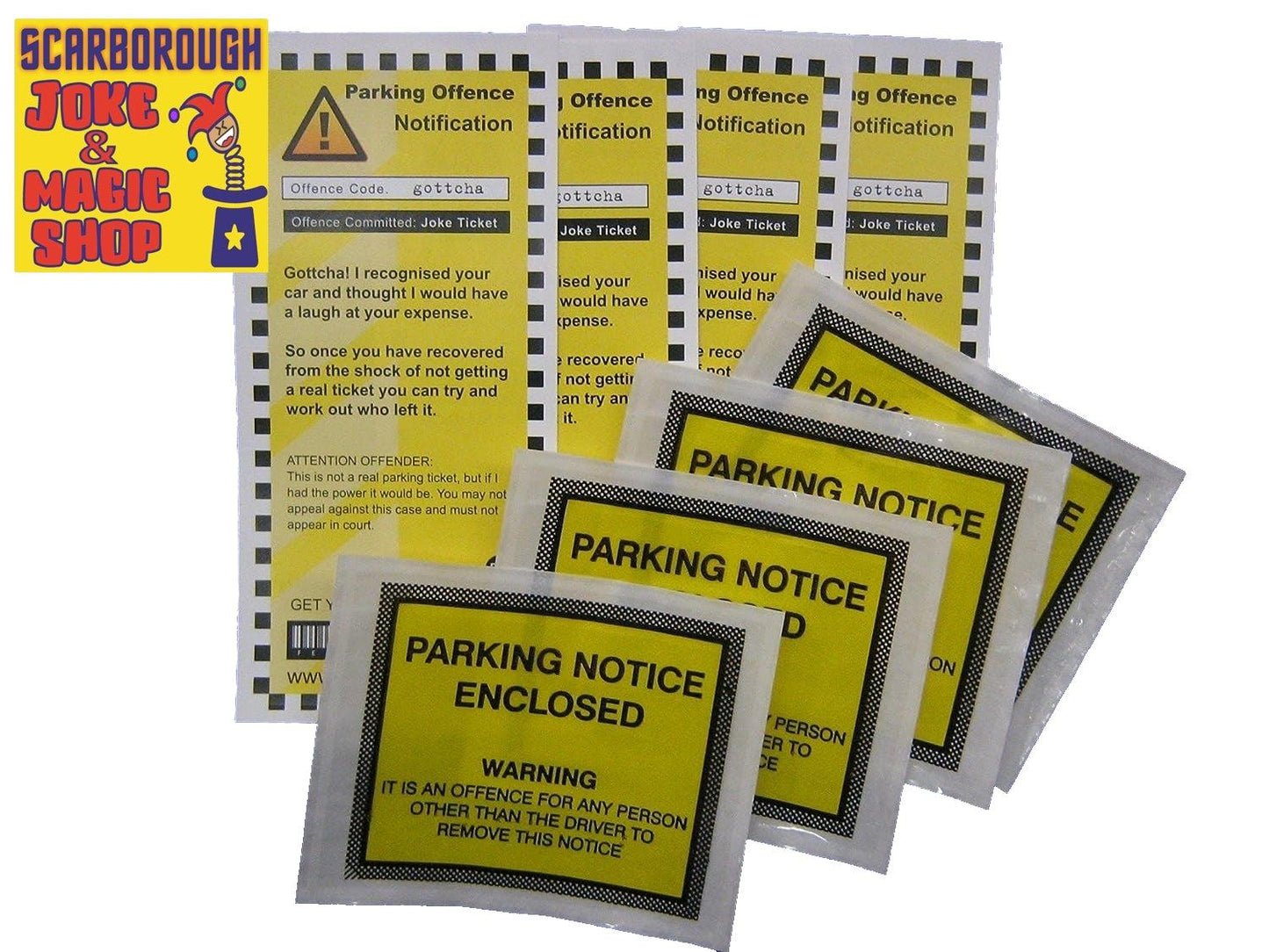 Joke Car Parking Tickets Pack of 4 Joke Tickets