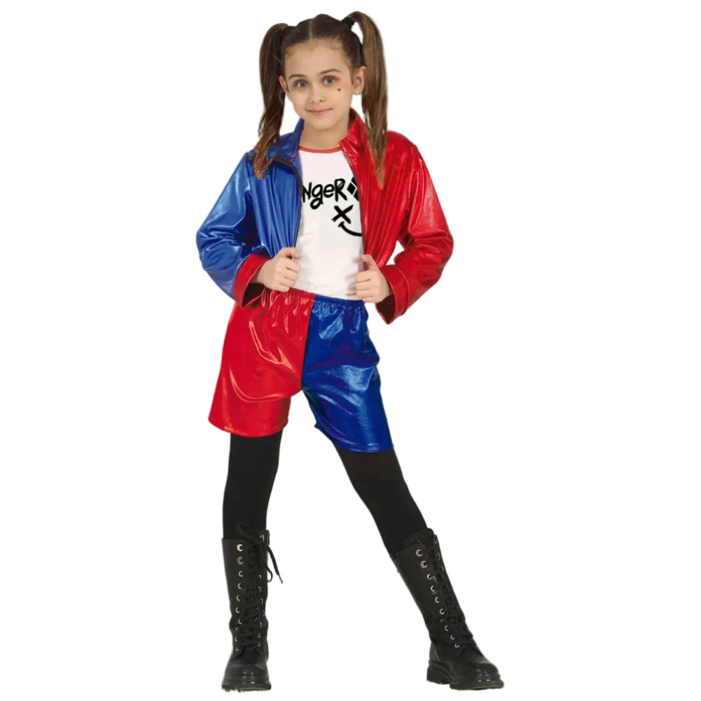 Dangerous Glam Costume - Kid's Harley Quinn Style
