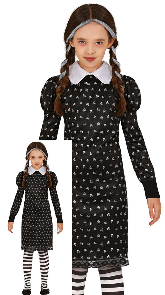 Gothic Girl Tuesday Costume - Kid's Wednesday Style
