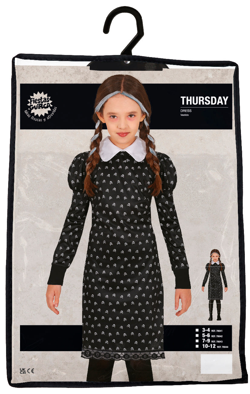 Gothic Girl Tuesday Costume - Kid's Wednesday Style