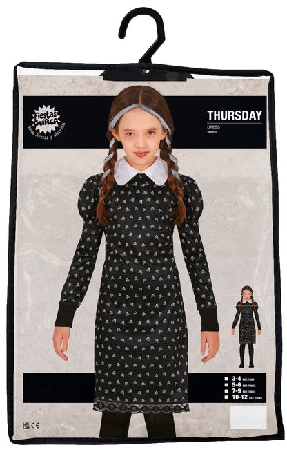 Gothic Girl Tuesday Costume - Kid's Wednesday Style