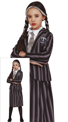 Gothic Student Costume - Kid's Wednesday Style - The Scarborough Joke Shop