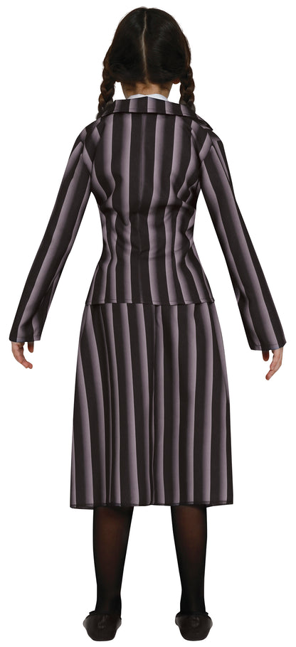 Gothic Student Costume - Kid's Wednesday Style