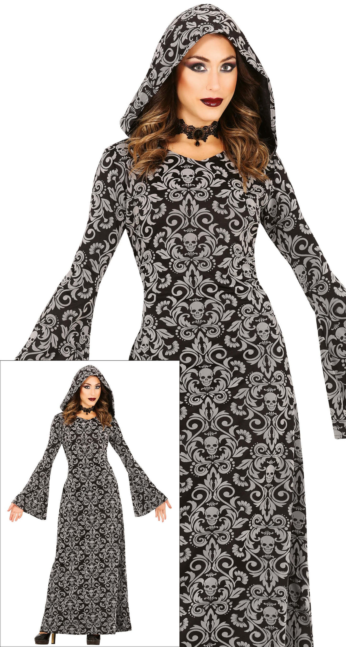 Hooded Witch Costume - Black