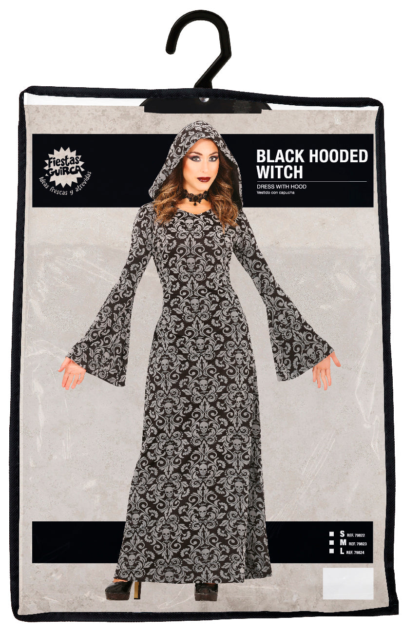 Hooded Witch Costume - Black