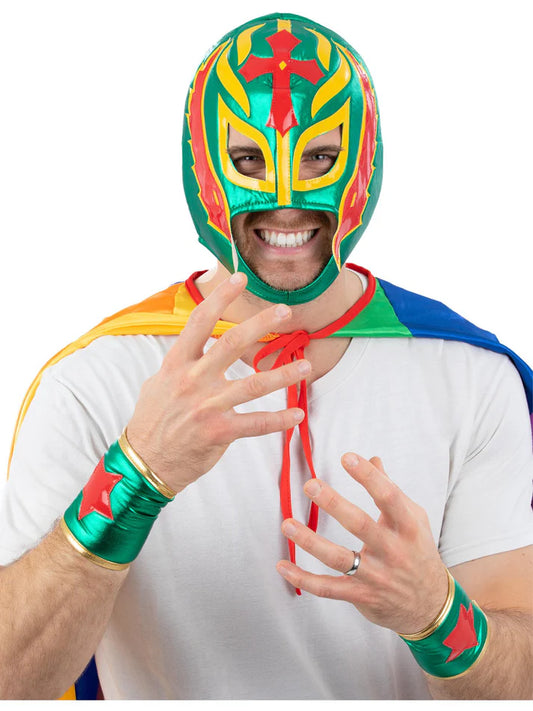 Mexican Wrestler Mask & Cuffs Set