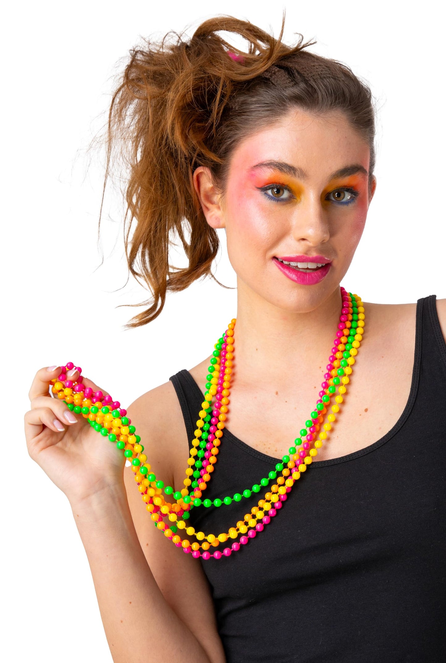 Collar de cuentas de neón de los años 80