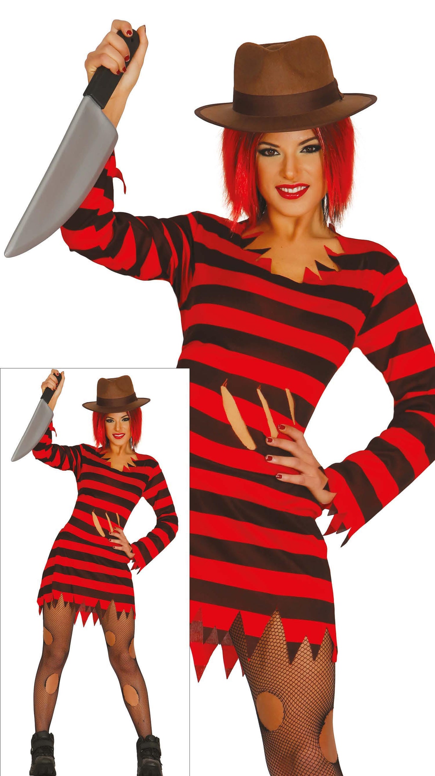 Miss Scissors Costume - Lady's Freddy Krueger Style