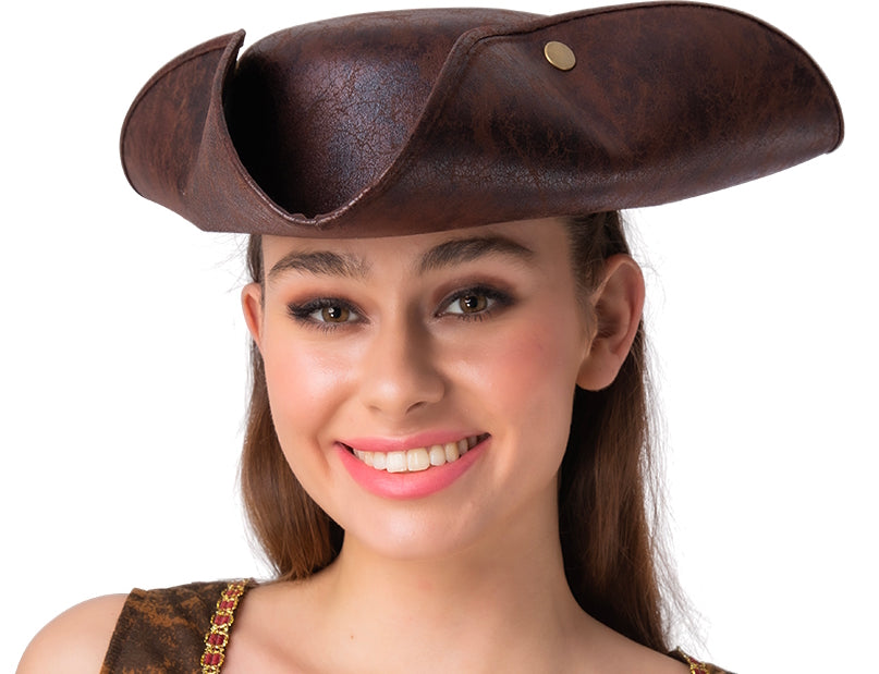 Sombrero Pirata Desgastado - Tricornio Marrón