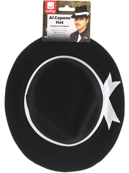 Chapeau Fedora/Trilby Gangster - Plastique Flock - Style Al Capone