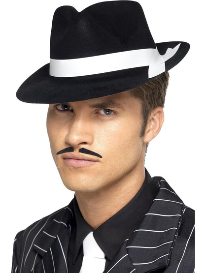 Chapeau Fedora/Trilby Gangster - Plastique Flock - Style Al Capone