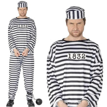 Stripy Convict Costume - Prisoner Overalls