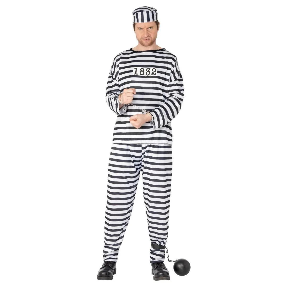 Costume de condamné à rayures - Salopette de prisonnier