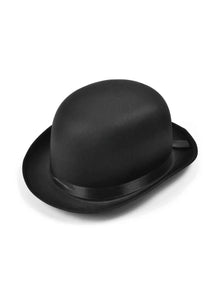 Bowler Hat - Black Satin