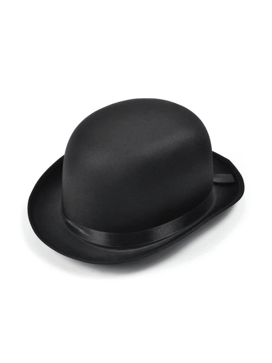 Bowler Hat - Black Satin
