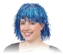 Tinsel Wig - Blue - The Scarborough Joke Shop
