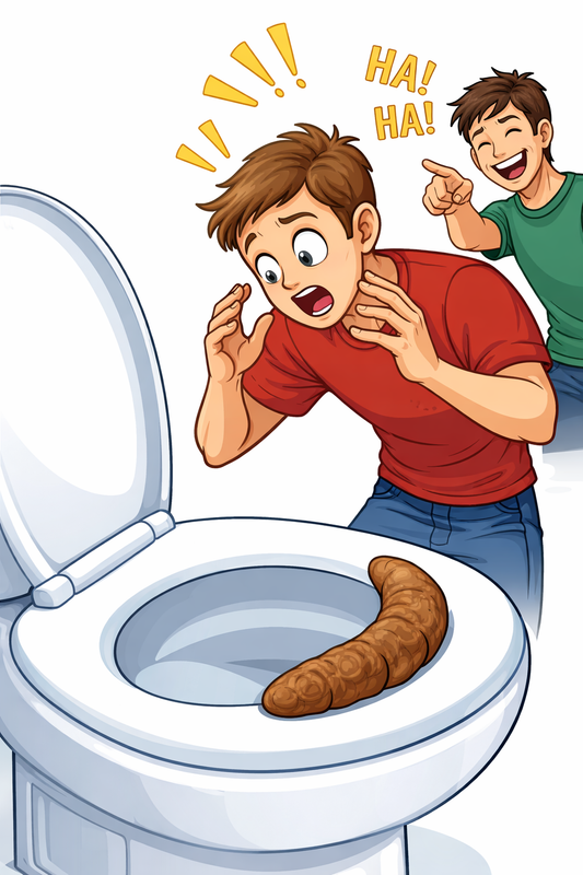 Fake Poo - Étron de siège de toilette - Longue ligne droite