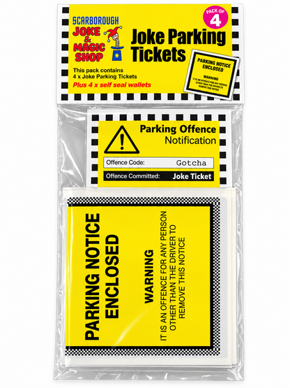 Joke Car Parking Tickets Pack of 4 Joke Tickets