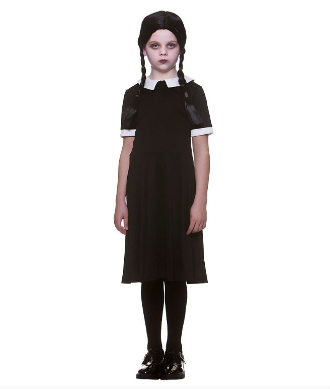 Creepy School Girl Costume - Child's Wednesday Addams Style