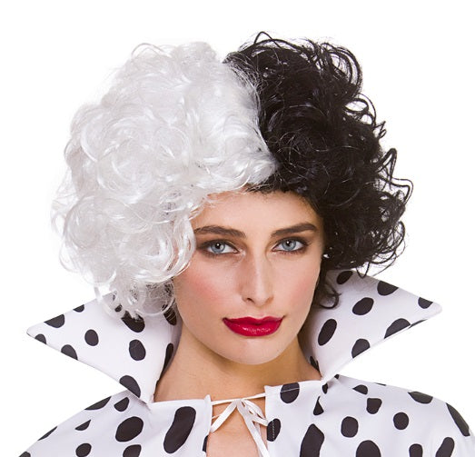 Dalmatian Lady Wig - Cruella Style