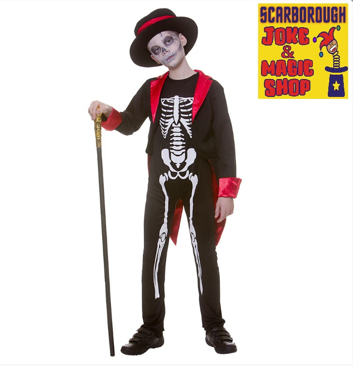Day of The Dead Skelebones Costume - Voodoo Priest Style - Kid's